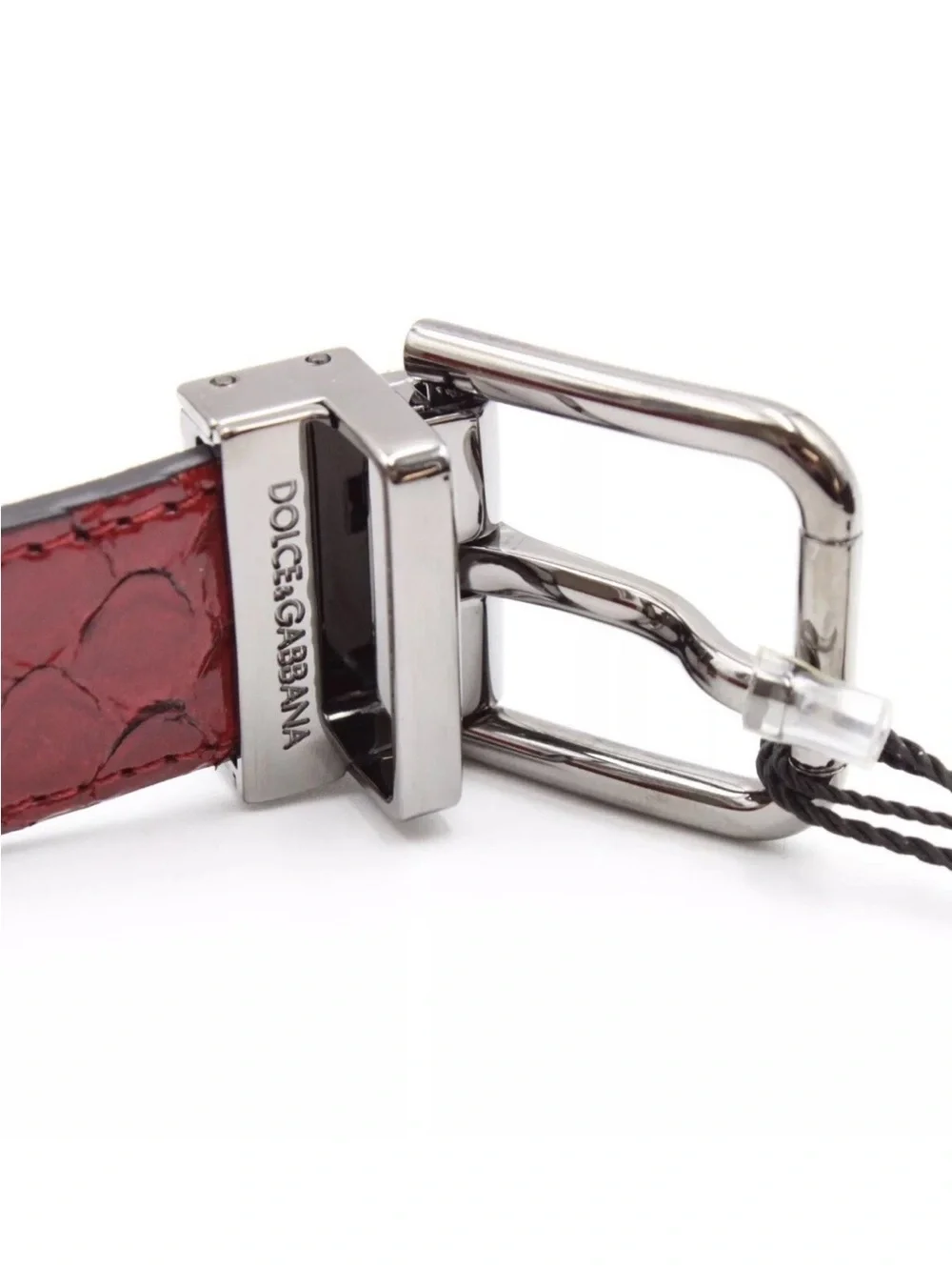 Dolce & Gabbana Men’s Chic Python Belt in Red with Gunmetal Hardware - Size 95